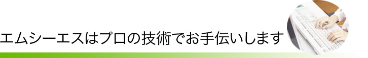 エムシーエスはプロの技術でお手伝いします