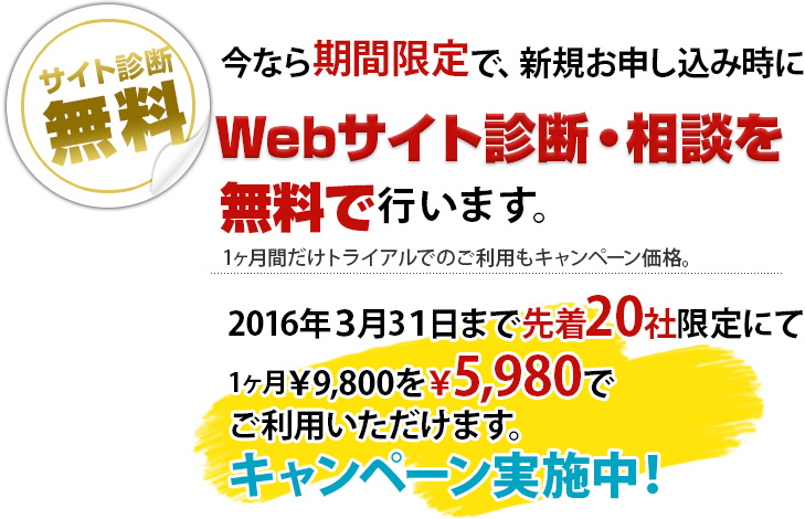 まずはお試しでレポート作成します。１カ月間レポート無料でご案内いたします。